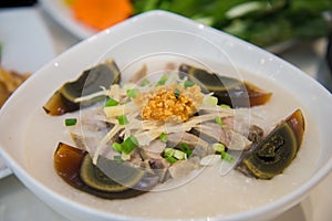 Congee with preserved eggs