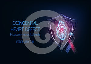 Congenital heart defect awareness week concept