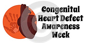 Congenital Heart Defect Awareness Week, simple horizontal banner or poster on the topic of health