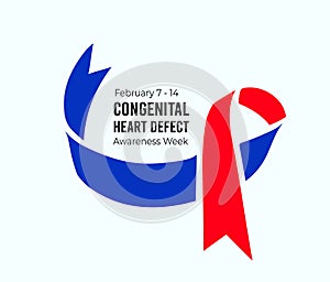 Congenital Heart Defect Awareness Week. Vector illustration on white