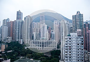 Congested high rise apartments in Hong Kong