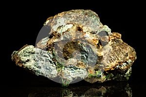 Conglomerate with malachite, quartz and cavansite photo