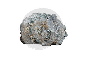 Conglomerate rock isolated on white background.