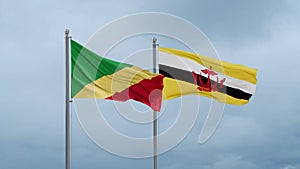 Congo-Brazzaville and Brunei national flag