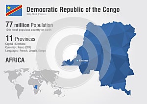 Congo, Democratic Republic of the Congo world map. photo