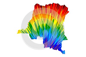 Congo - map is designed rainbow abstract colorful pattern, Democratic Republic of the Congo DR Congo, East Congo, DRC, DROC, photo