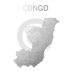 Congo polygonal vector map.