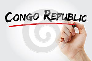 Congo republic text with marker