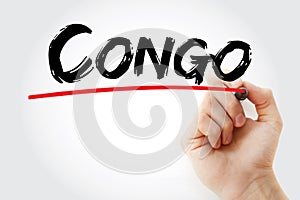 Congo text with marker