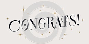 Congrats, Congratulation. Lettering, banner photo