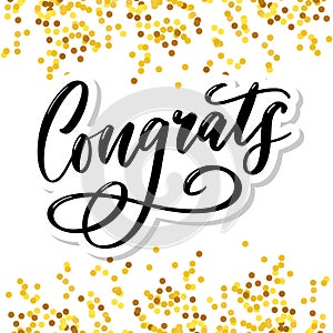 Congrats Congratulations card lettering calligraphy text Brush photo