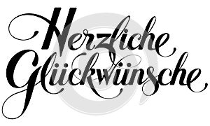 Congrats in German - custom calligraphy text