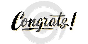 `Congrats!` handwritten lettering greeting sign.