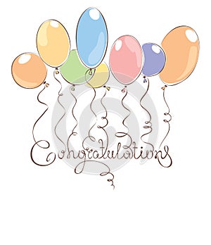 Congratulation with balloons