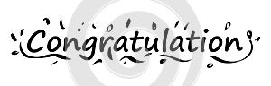 Congratulation banner vector.Typography lettering congratulation