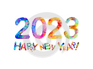 Congratulation card. Happy New Year 2023