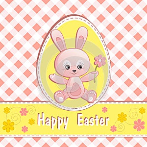 Congratulation card with rabbit.