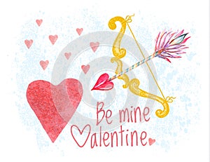 Congratulation card vector on Saint Valentines Day