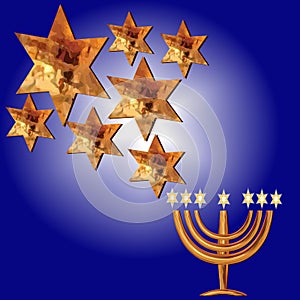 Congratulation Menorah, Magen David stars