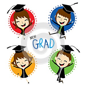 Congratulation New Graduate Cute Cartoon Vector