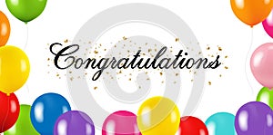 Congratulation Text With Bright Balloons