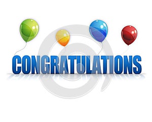 Congratulations Balloons 3D Background