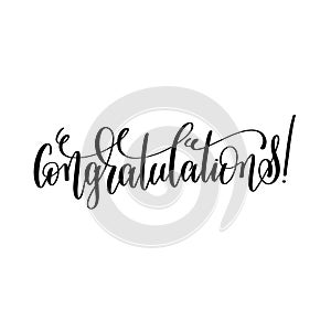 Congratulations - black and white hand lettering inscription