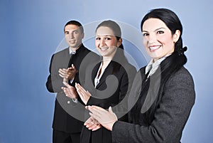 Congratulations!Business team clapping