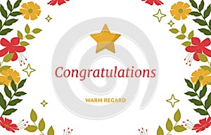Congratulations Card Career Job Promotion Colorful Flower Floral