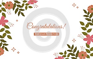 Congratulations Card Career Job Promotion Nature Flower Floral