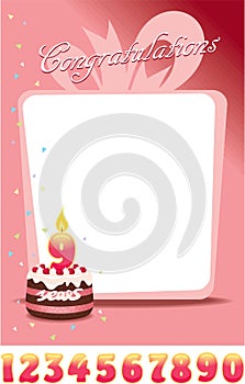 Congratulations Card or Flayer with Cake