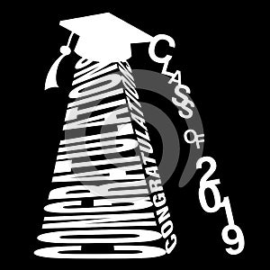 Congratulations and Class of 2019 typography design