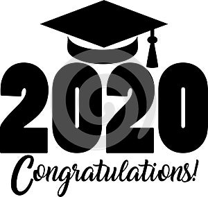 Congratulations Class of 2020 Banner with graduation cap