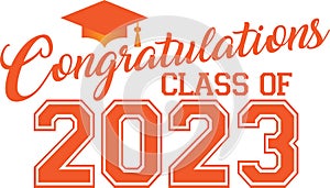 Congratulations Class of 2023 Orange Graphic