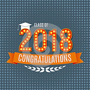 Congratulations on Graduation 2018 Class Background Vector Illustration