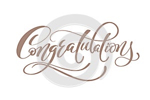 Congratulations Hand lettering Calligraphic greeting inscription Vector handwritten