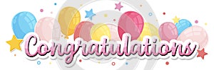 Congratulations message for banner or poster design