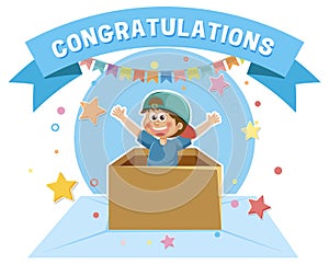 Congratulations message for banner or poster design