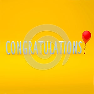 Congratulations message on yellow