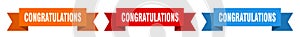 congratulations ribbon. congratulations isolated paper sign. banner
