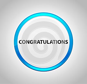 Congratulations Round Blue Push Button