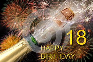 Congratulations to 18th Birthday with champagne