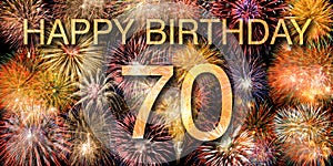 Congratulations to 70th Birthday with fireworks