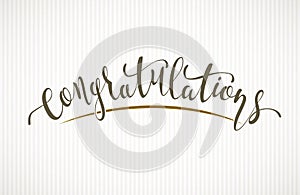 Congratulations. Vector lettering on light background