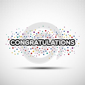 Congratulations word with colored round confetti