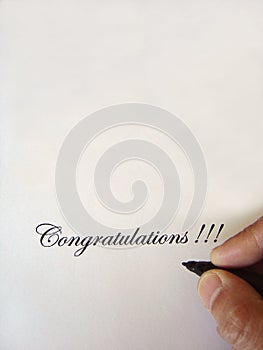 Congratulations written