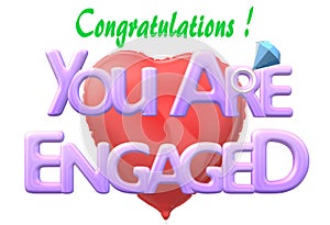Congratulations - you are engaged electronic greeting card