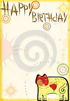 Congratulatory card on birthday