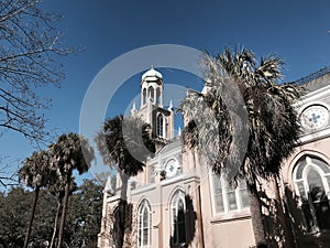 Congregation Mickve Israel in Savannah, Georgia in the winter sunshine