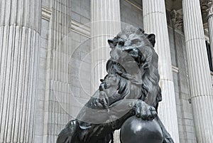 Congreso de los Deputados, Madrid, Spain and lion photo
